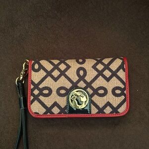 Spartina 449 Red and Black Patterned Wristlet